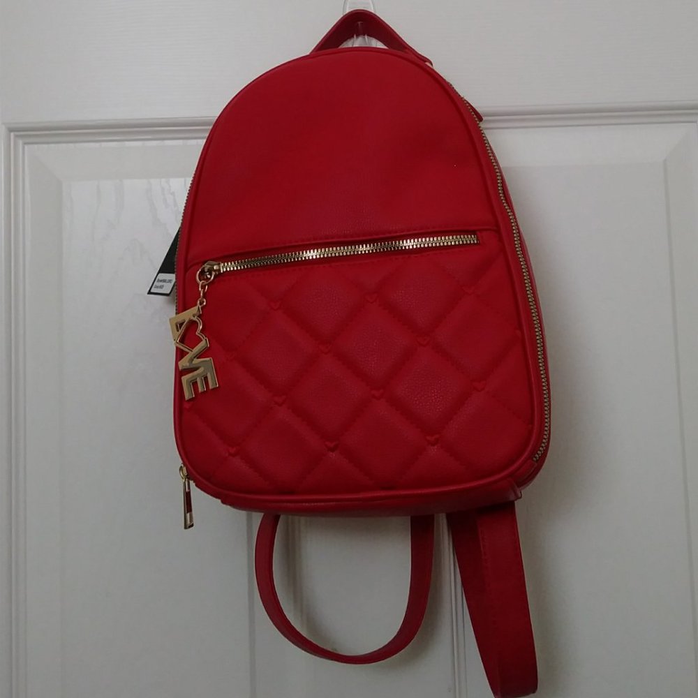 LIKE DREAMS Women's Vegan Leather Red Backpack - Picture 11 of 14